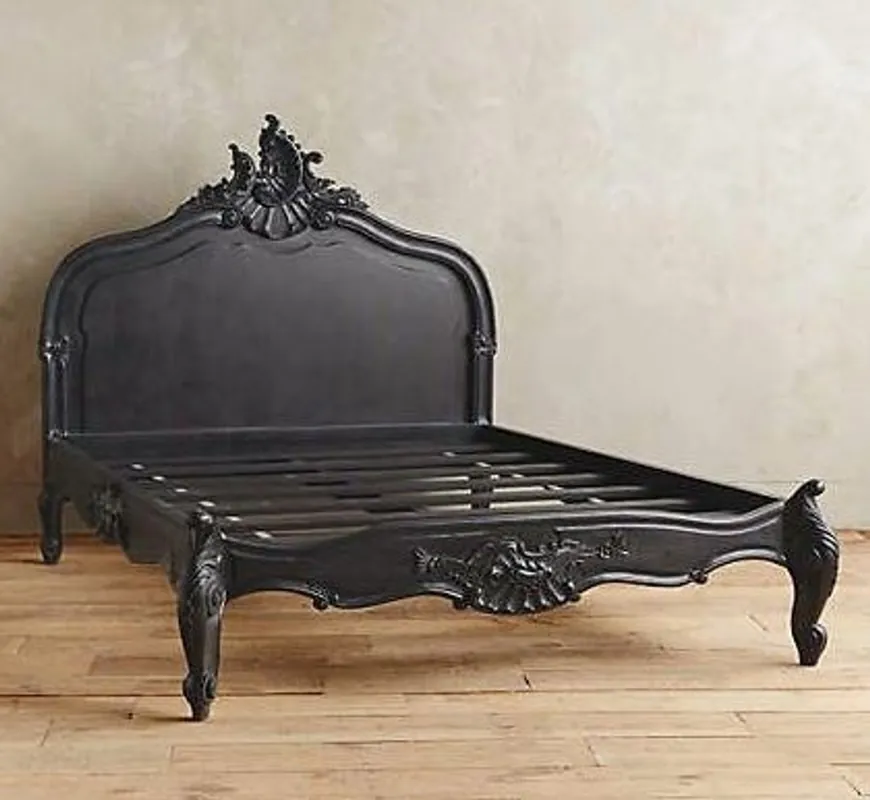 Direktkauf Cama barroca Casa Padrino negro 180 x 200 cm - Made in Europe