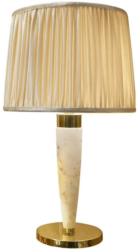 Casa Padrino lámpara de mesa beige / oro / taupe Ø 50 x A. 55 cm - Lámpara de mesa noble con mármol de Estremoz de alta calidad - Colección Hotel - Calidad de Lujo - Hecho en Italia Online Kaufen