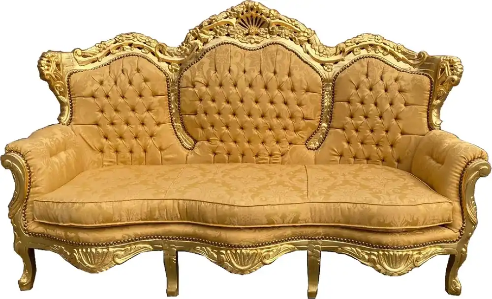 Casa Padrino sofá barroco de 3 plazas Lord patrón oro / oro 184 x 81 x A. 125 cm - Sofá de salón hecho a mano en estilo barroco - Muebles de salón barrocos Angebot