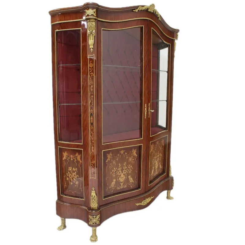 Markenware Casa Padrino vitrina de vidrio barroco vitrina 130 x H 180 cm - muebles barrocos - vitrina - armario de salón armario caoba