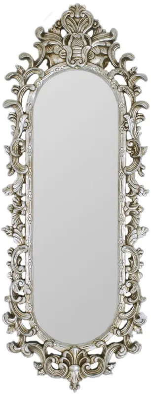 Nur Heute Casa Padrino espejo barroco plata 40 x A. 130 cm - Magnífico espejo de pared de estilo barroco - Espejo de armario de estilo antiguo - Espejo de salón - Muebles Barrocos