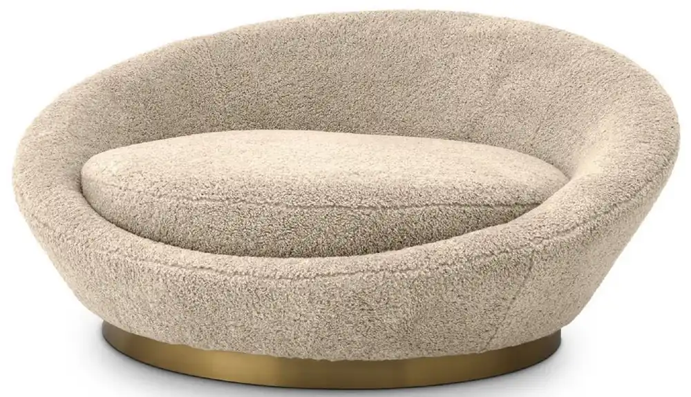 Casa Padrino sofá de lujo arena / latón Ø 147 x A. 74 cm - Sofá de salón redondo - Muebles de Salón Meistverkauft