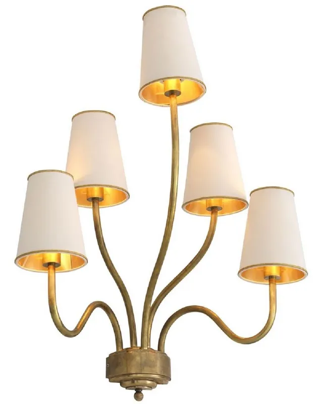 Jetzt Bestellen Casa Padrino lámpara de pared de lujo latón vintage / crema 53 x 34 x A. 68 cm - Lámpara de Pared de Hotel y Restaurante - Calidad de Lujo