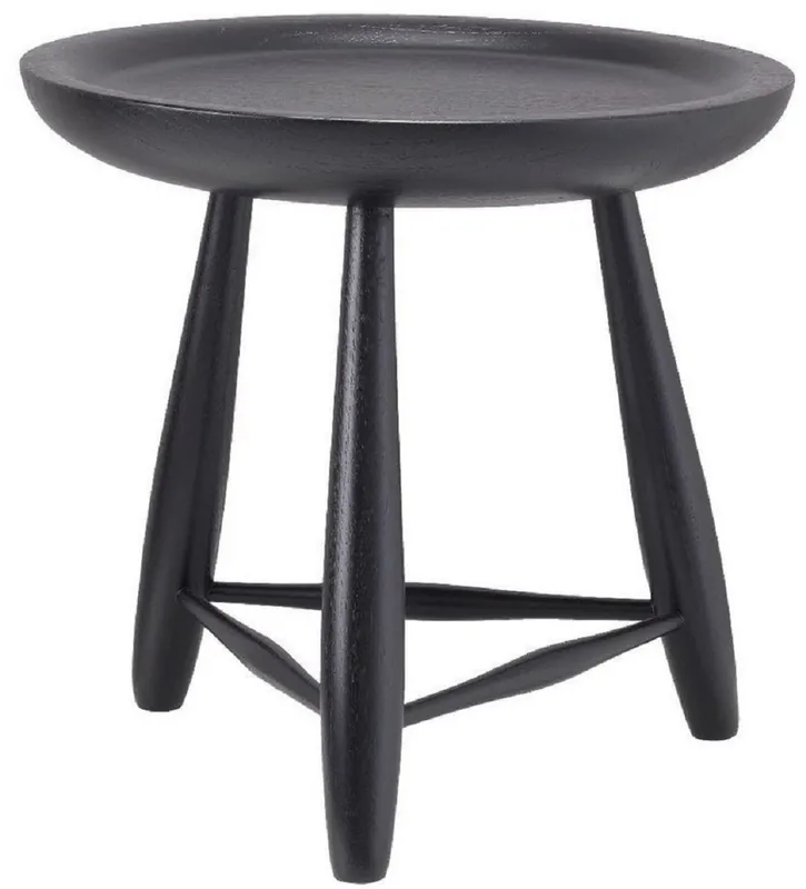 Sofort Bestellen Casa Padrino mesa auxiliar de lujo de madera maciza negro Ø 38 x A. 37,5 cm - Mesa redonda de madera de mindi - Muebles de salón de lujo