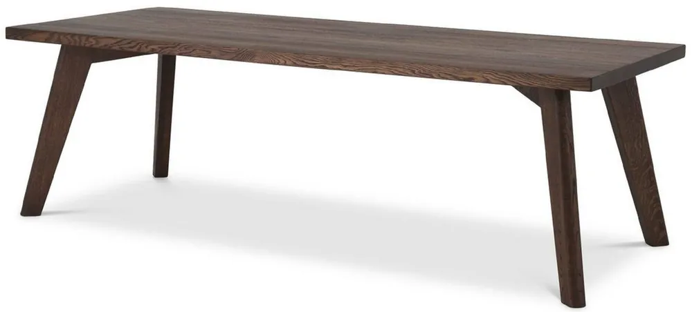 Zertifiziert Casa Padrino mesa de comedor de madera maciza de lujo marrón 240 x 100 x A. 76 cm - Mesa de cocina rectangular de madera de roble - Muebles de comedor de madera maciza de lujo