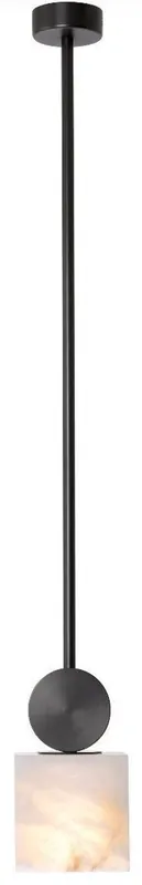 Begrenztes Angebot Casa Padrino lámpara colgante de lujo bronce / alabastro 12 x 12 x A. 24 cm - Lámpara de mesa moderna con pantalla cuadrada de alabastro - Colección de Lujo