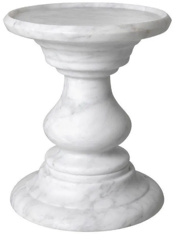 Sichere Zahlung Casa Padrino mesa auxiliar de lujo blanco Ø 33 x A. 39,5 cm - Mesa auxiliar redondo de mármol de Carrara de alta calidad - Muebles de mármol de lujo