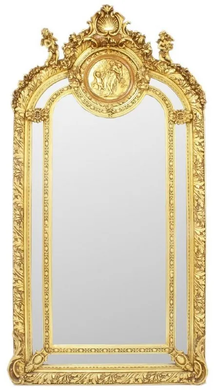 Casa Padrino espejo barroco oro 105 x A. 210 cm - Magnífico espejo de pared de estilo barroco - Espejo de armario de estilo antiguo - Espejo de salón - Muebles Barrocos Aktuell