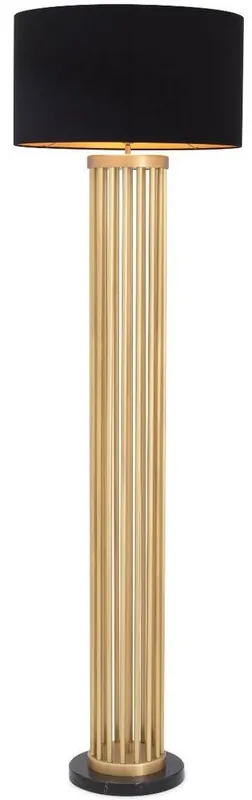 Neuheit Casa Padrino lámpara de pie de metal de lujo con base de mármol latón antiguo / negro Ø 55 x A. 188 cm - Calidad de Lujo