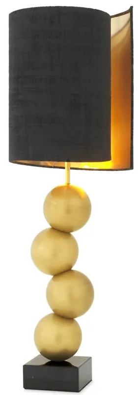 Günstig Casa Padrino lámpara de mesa de diseño latón antiguo / negro Ø 32 x A. 100 cm - Lámpara de escritorio moderna con base de mármol - Colección de Lujo