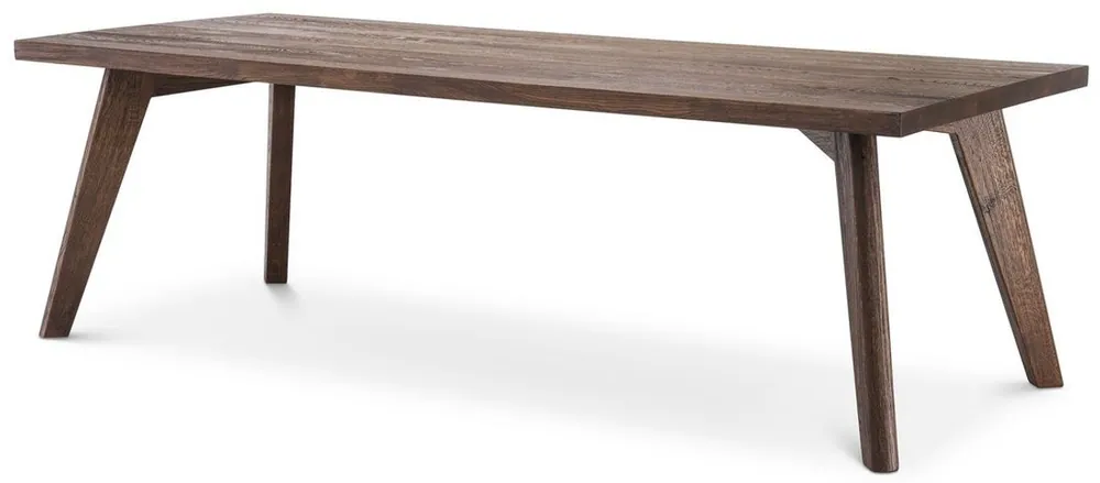 Casa Padrino mesa de comedor de madera maciza de lujo marrón 280 x 110,5 x A. 76 cm - Mesa de cocina rectangular de madera de roble - Muebles de comedor de madera maciza - Calidad de Lujo Preisknaller