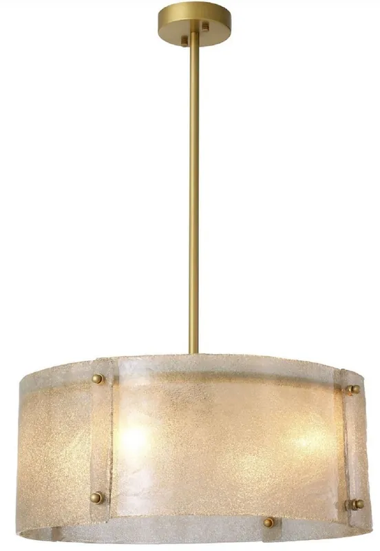 Bestpreis Casa Padrino lámpara de araña de lujo latón antiguo Ø 68 x A. 28,5 cm - Lámpara de araña redonda de metal con pantalla de vidrio soplado a mano - Calidad de Lujo