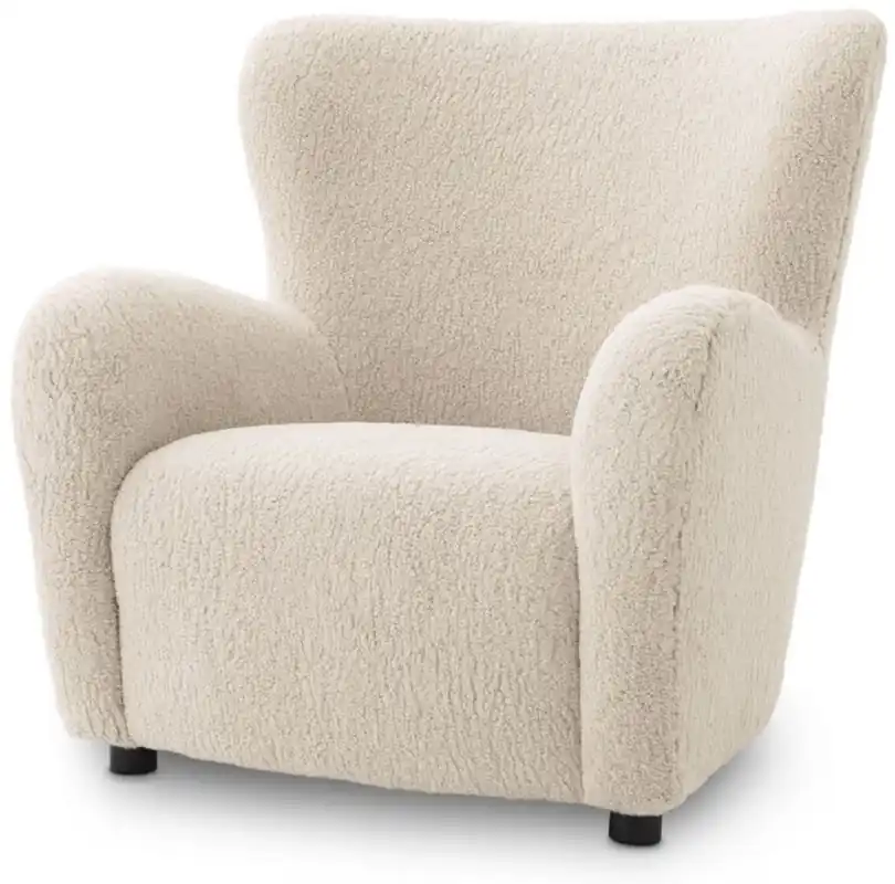 Casa Padrino sillón de lujo crema / negro 92 x 80 x A. 97 cm - Sillón de Salón - Muebles de Salón de Lujo Bestseller