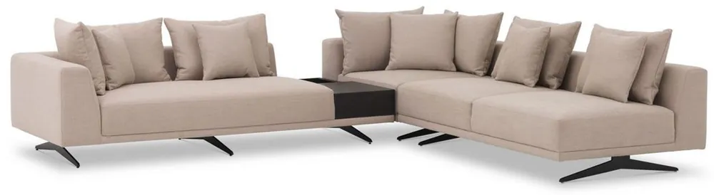 Casa Padrino sofá esquinero de lujo arena / bronce 340 x 292 x A. 64 cm - Noble sofá de salón con cojines - Muebles de Lujo - Calidad de Lujo Highlight