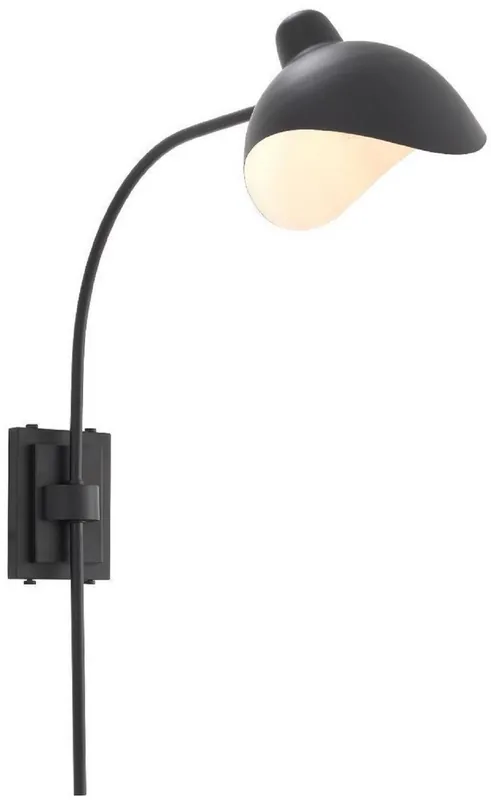 Top-Seller Casa Padrino lámpara de pared de diseño negro / latón antiguo 19,5 x 67 x A. 70 cm - Lámpara de pared elegante de estilo años 50 - Colección de Lujo