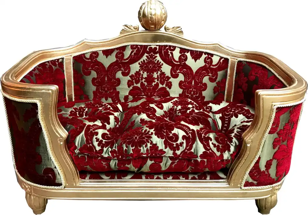 Pompöös by Casa Padrino Cama barroca de lujo para perros y gatos Patrón de ramo de burdeos de lujo / dorado de Harald Glööckler Solange Der Vorrat Reicht