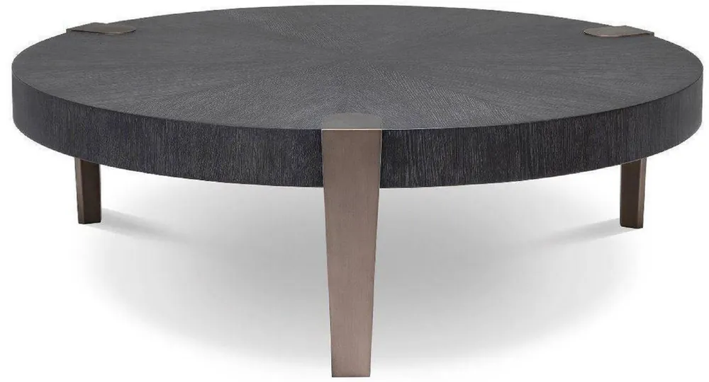 Casa Padrino mesa de centro de lujo gris antracita / bronce Ø 121 x A. 38,5 cm - Mesa de salón redonda - Muebles de salón - Calidad de Lujo Bestseller
