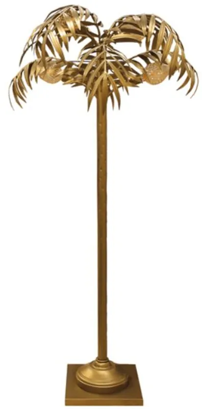 Casa Padrino lámpara de pie de diseño palmera latón Ø 90 x A. 170 cm - Lámpara de pie noble en diseño de palmera - Luces de Lujo - Calidad de Lujo Neu Im Sortiment