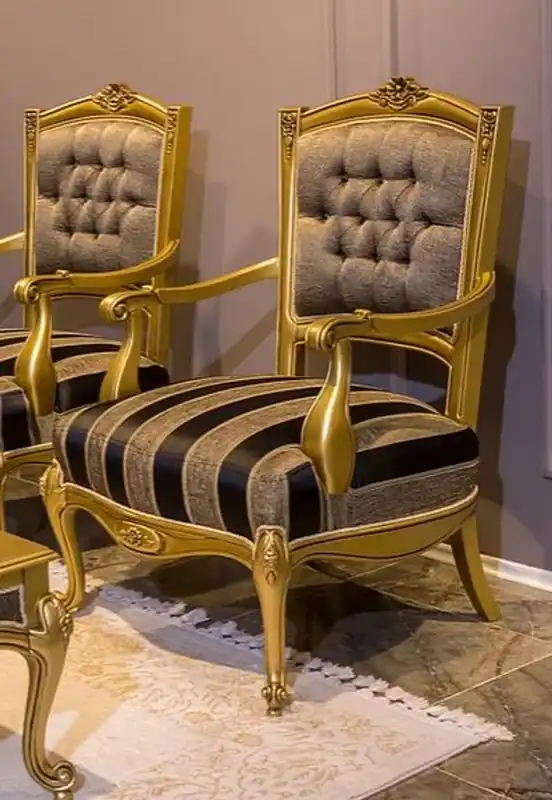 Angebot Casa Padrino sillón barroco de lujo gris / negro / oro 73 x 73 x A. 110 cm - Sillón de salón de madera maciza noble en estilo barroco - Muebles de salón barrocos