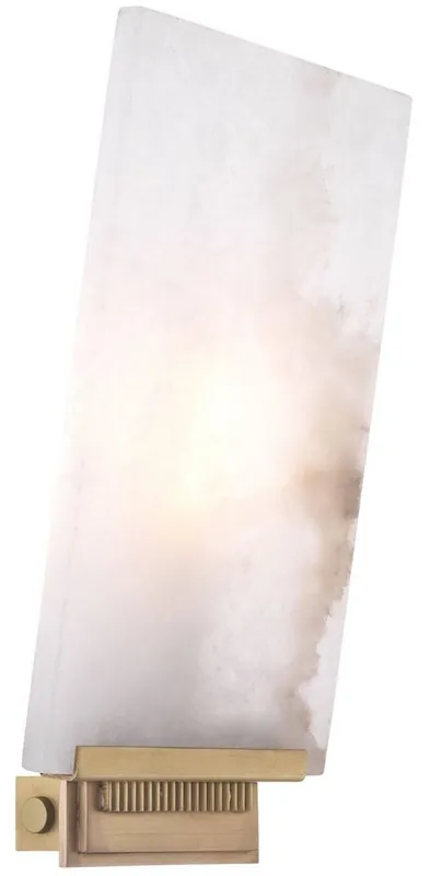 Casa Padrino lámpara de pared de lujo alabastro / latón antiguo 15 x 8 x A. 28,5 cm - Lámpara de pared con pantalla de alabastro - Calidad de Lujo Nur Für Kurze Zeit