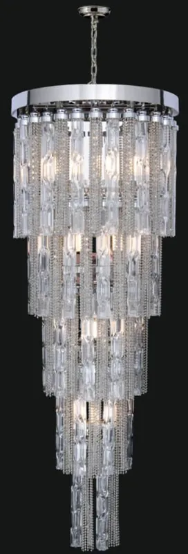 Casa Padrino araña de luces LED barroco de lujo plata Ø 50 x A. 80 cm - Magnífica lámpara de araña de estilo barroco - Calidad de Lujo Zertifiziert