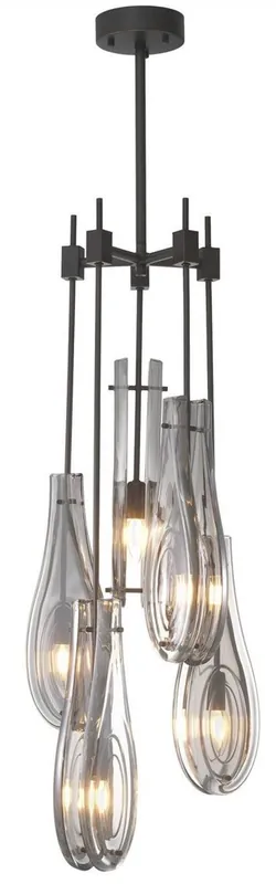 Heißes Angebot Casa Padrino lámpara de araña de lujo bronce / gris Ø 37 x A. 95,5 cm - Lámpara de araña moderna de metal con pantallas de vidrio - Calidad de Lujo