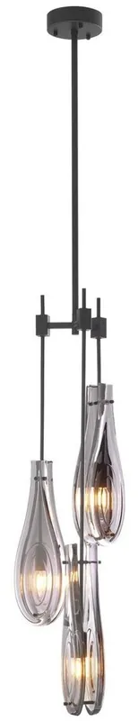 Neue Kollektion Casa Padrino lámpara de araña de lujo bronce / gris Ø 30 x A. 95,5 cm - Lámpara de araña moderna de metal con pantallas de vidrio - Calidad de Lujo