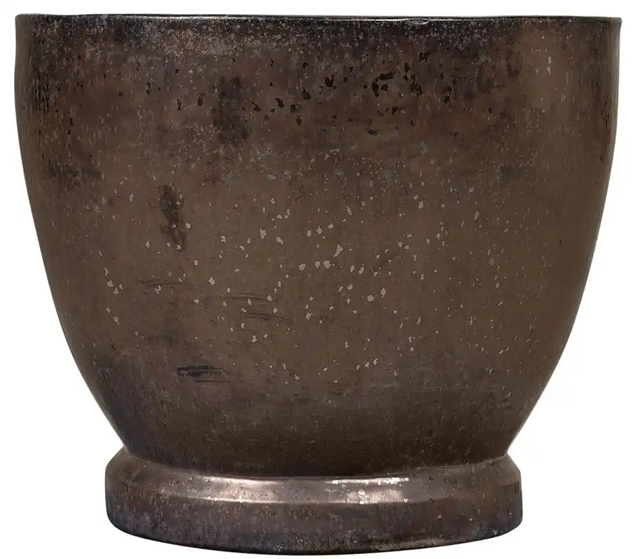 Top-Angebot Casa Padrino Maceta Art Nouveau Negro / Bronce Ø 52 x A. 43 cm - Maceta Redondo Hecho a Mano de Terracota - Accesorios de Decoración de Jardín y Terraza