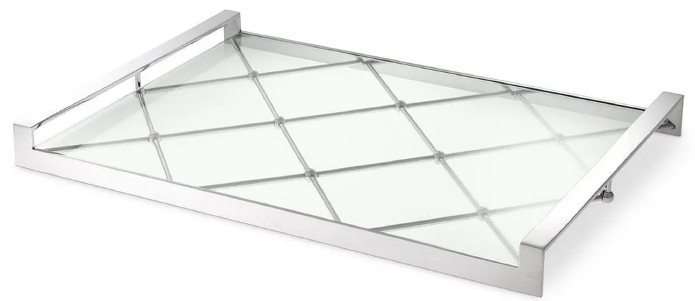 Casa Padrino bandeja de servicio de lujo plata 48 x 34 x A. 4 cm - Bandeja de acero inoxidable con tapa de vidrio endurecido - Accesorios de Gastronomía - Calidad de Lujo Jetzt Kaufen