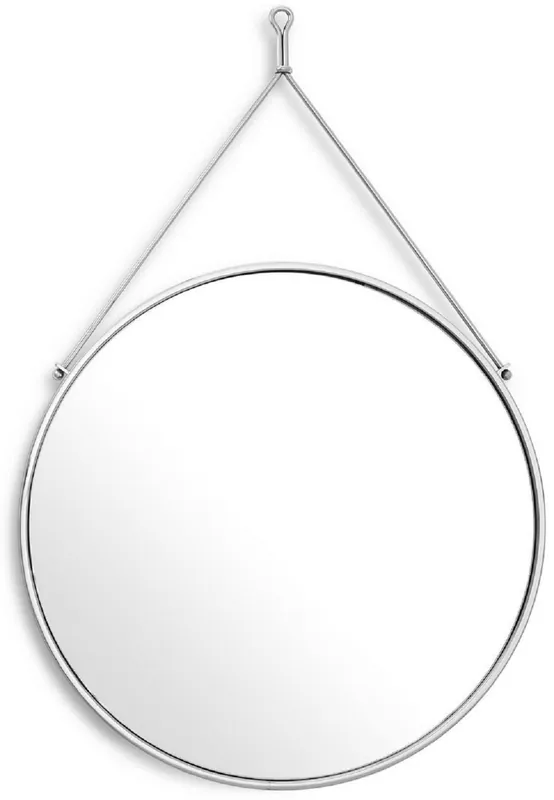 Super-Preis Casa Padrino espejo de pared de acero inoxidable de lujo plata Ø 65 x 3 x A. 97 cm - Espejo de Armario - Espejo de Sala de Estar - Espejo de Dormitorio - Colección de Lujo