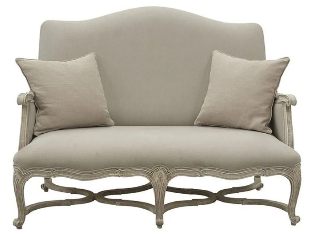 Casa Padrino sofá barroco de lujo gris / gris antiguo 150 x 100 x A. 115 cm - Sofá de salón con cojines decorativos - Muebles barrocos nobles Must-Have