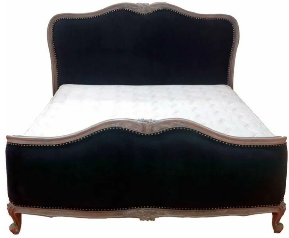 Casa Padrino cama doble barroco de lujo marrón antiguo / negro - Cama noble de madera maciza con cabecera - Muebles de dormitorio barrocos Meistverkauft