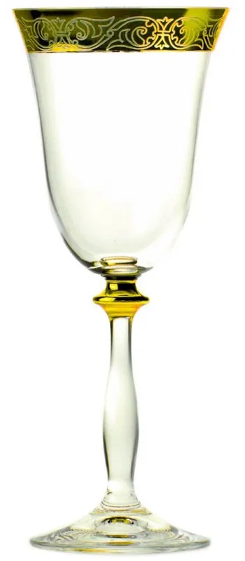 Casa Padrino conjunto de 6 copas de vino barrocos de lujo oro Ø 8 x A. 20 cm - Copas de vino hechas a mano y grabadas a mano - Accesorios para Hoteles y Restaurantes - Calidad de Lujo Top-Angebot