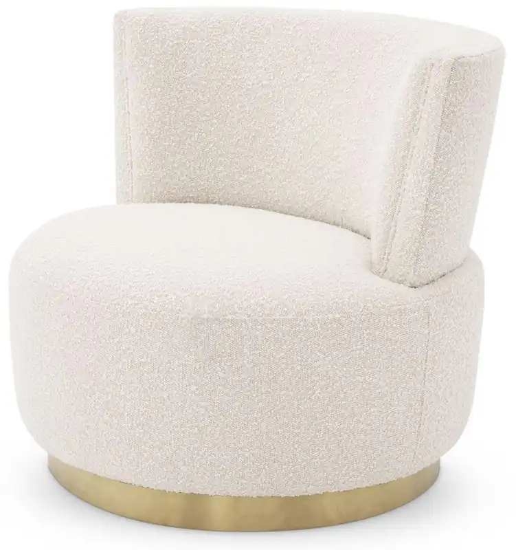 Casa Padrino sillón giratorio de lujo crema / latón 80 x 80 x A. 76,5 cm - Sillón de Salón - Muebles de Lujo Preisknaller
