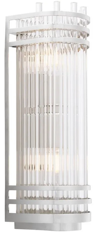 Casa Padrino lámpara de pared de lujo plata 12 x 12,5 x A. 38 cm - Elegante aplique de metal con pantalla de vidrio - Colección de Lujo Beliebt