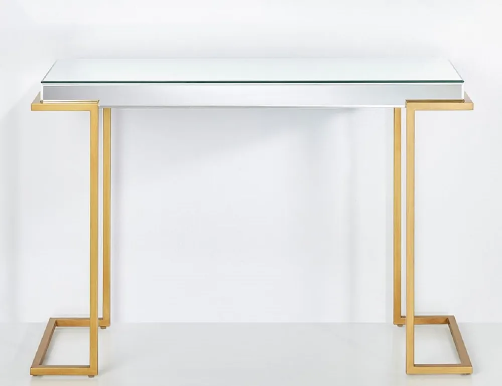 Kracherpreis Casa Padrino consola de lujo bronce 116 x 39 x A. 79 cm - Mesa consola con espejo y patas de metal - Muebles de Lujo