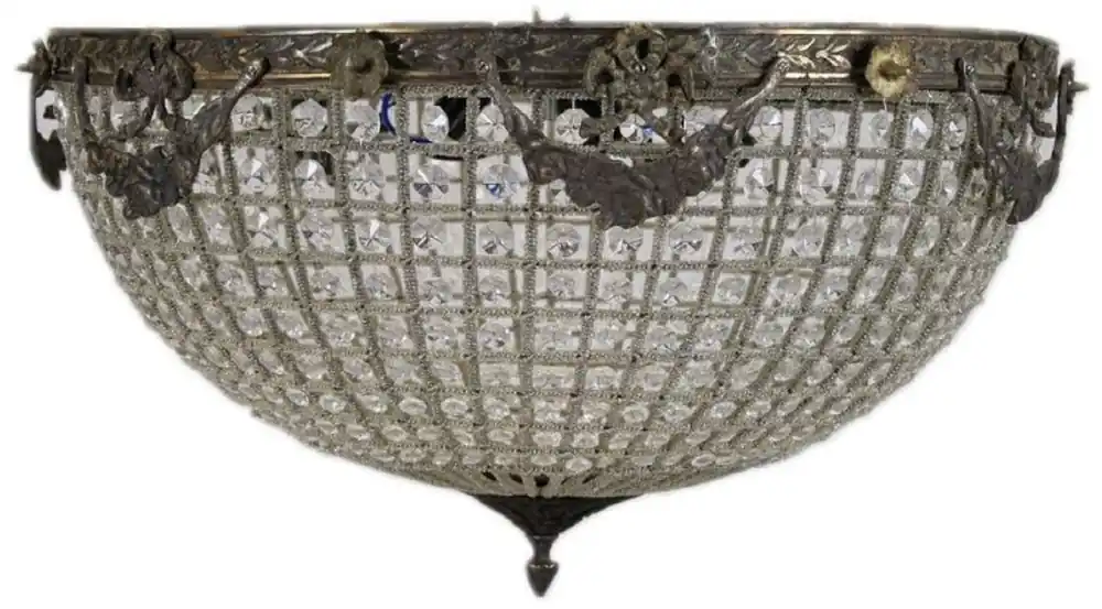 Billig Casa Padrino lámpara de techo de cristal barroco oxidado Ø 60 x A. 30 cm - Araña de techo magnífica - Luces Barrocas