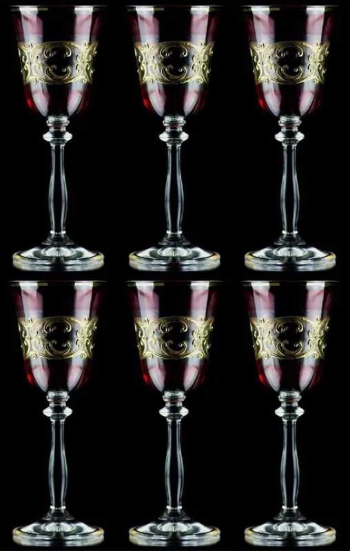 Casa Padrino conjunto de 6 vasos de licor barroco de lujo rojo burdeos / oro Ø 5,5 x A. 17 cm - Vasos de licor hechos y pintados a mano - Accesorios para Hoteles y Restaurantes - Calidad de Lujo Sonderangebot
