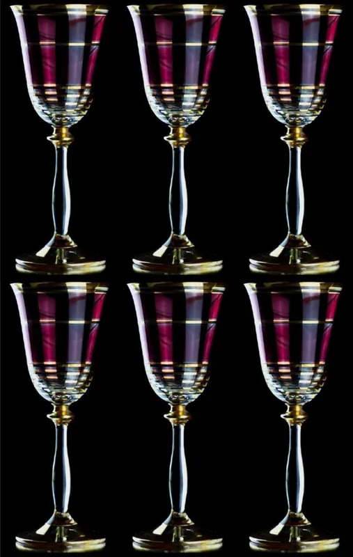Must-Have Casa Padrino conjunto de 6 vasos de licor barroco de lujo rojo burdeos / oro Ø 5,5 x A. 17 cm - Vasos de licor hechos a mano - Accesorios para Hoteles y Restaurantes - Calidad de Lujo