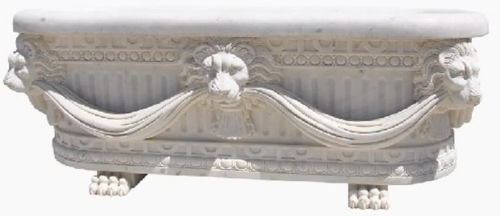 Beliebt Casa Padrino bañera barroco de lujo cabeza de león blanco 180 cm - Bañera de mármol independiente - Accesorios de baño - Noble y Magnífico