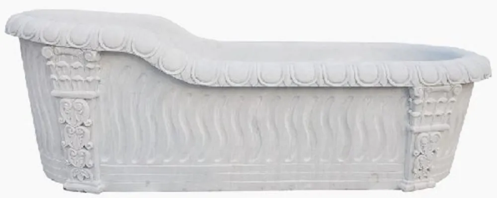 Sonderaktion Casa Padrino bañera barroco de lujo blanco 180 cm - Bañera de mármol independiente - Accesorios de baño - Noble y Magnífico