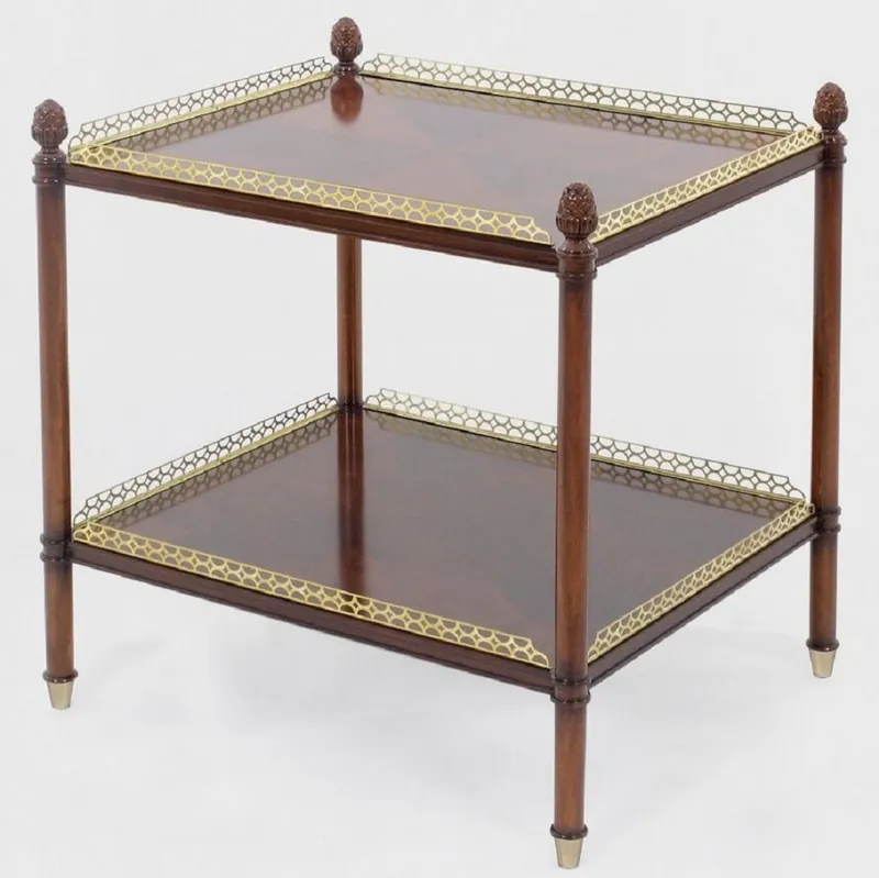 Solange Der Vorrat Reicht Casa Padrino mesa auxiliar Art Nouveau de lujo marrón / oro / latón 69 x 57 x A. 71 cm - Mesa de caoba noble - Muebles de Salón - Calidad de Lujo