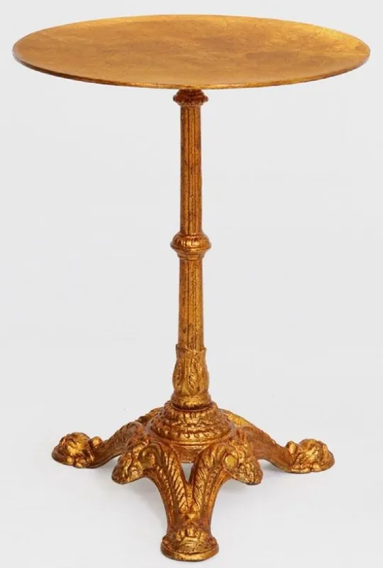 Casa Padrino mesa auxiliar barroco de lujo oro antiguo Ø 50 x A. 66 cm - Mesa redonda de madera maciza - Muebles Barrocos Super-Preis