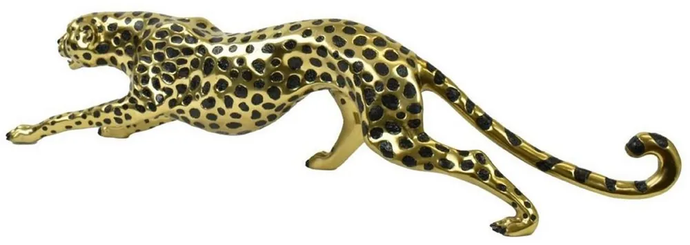 Casa Padrino figura de bronce de lujo guepardo oro / negro 115 x 17 x A. 26 cm - Escultura de Bronce - Figura de Decoración - Accesorios de Decoración de Lujo Bestpreis