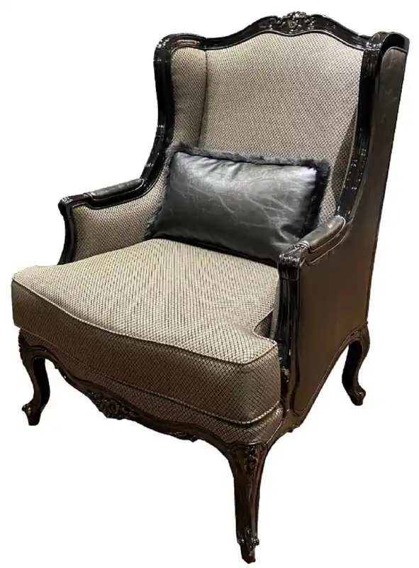 Beliebt Casa Padrino sillón orejas barroco de lujo oro / negro 78 x 80 x A. 108 cm - Sillón de salón noble de estilo barroco - Muebles de salón barrocos