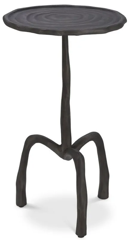 Casa Padrino mesa auxiliar de lujo bronce Ø 27,5 x A. 48 cm - Mesa redonda de metal con aspecto de madera - Muebles de salón - Muebles de Lujo Neuheit