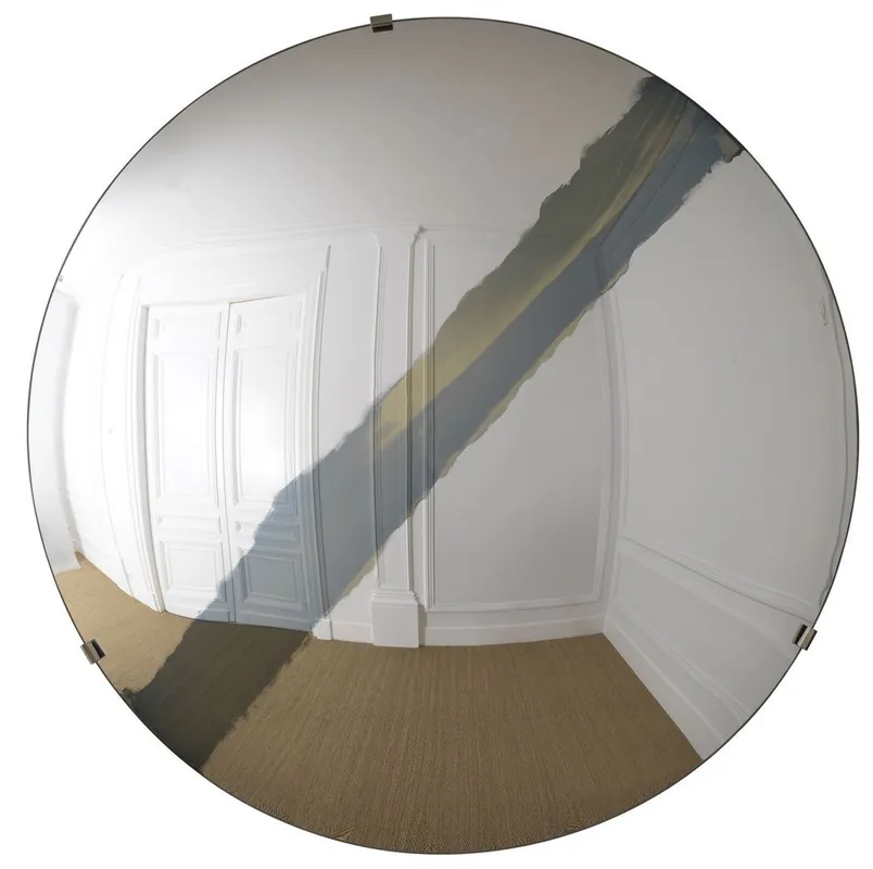 Casa Padrino espejo de lujo con raya azul Ø 119 cm - Espejo de pared redondo cóncavo con soporte de pared - Colección de Lujo Mega-Angebot
