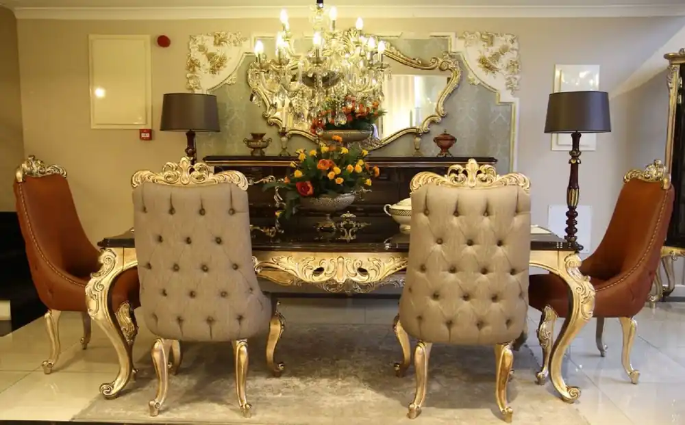 Neu Im Sortiment Casa Padrino conjunto de sillas de comedor barroco de lujo gris / marrón / oro - 6 Sillas de Cocina de Estilo Barroco - Muebles de comedor barrocos