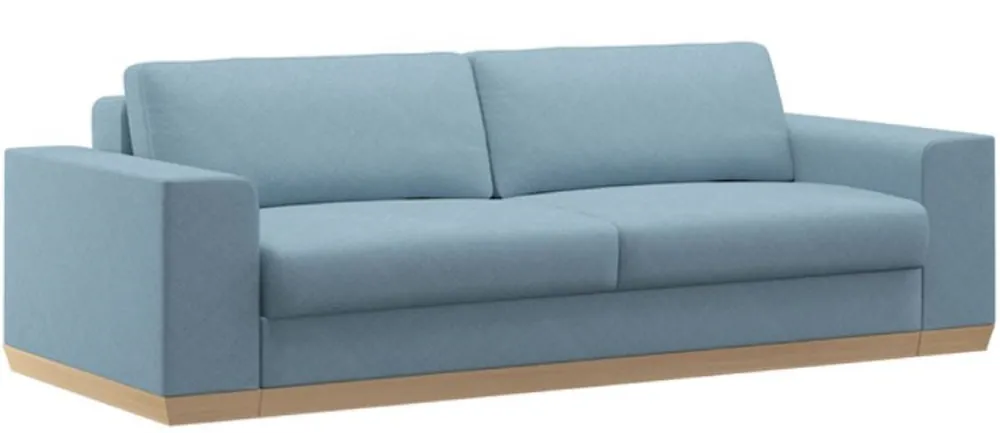 Casa Padrino sofá cama azul claro / natural 240 x 100 x A. 80 cm - Sofá de salón moderno - Muebles de salón Aktuell