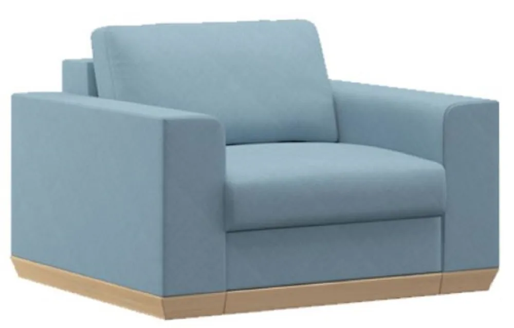 Heißes Angebot Casa Padrino sillón de salón azul claro / natural 105 x 100 x A. 80 cm - Muebles de salón modernos